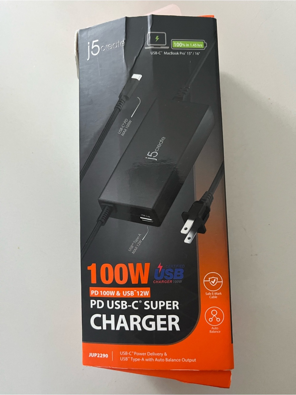 100W PD USB-C Super Charger - Black
